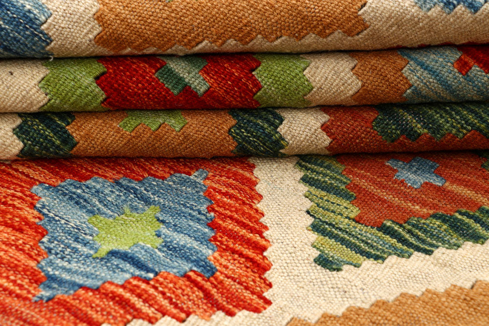 Multi Colored Kilim 5' 6 x 7' 9 - No. 66883 - ALRUG Rug Store