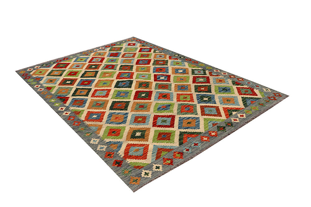 Multi Colored Kilim 5' 6 x 7' 9 - No. 66883 - ALRUG Rug Store