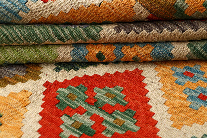 Multi Colored Kilim 5' 10 x 7' 9 - No. 66884 - ALRUG Rug Store
