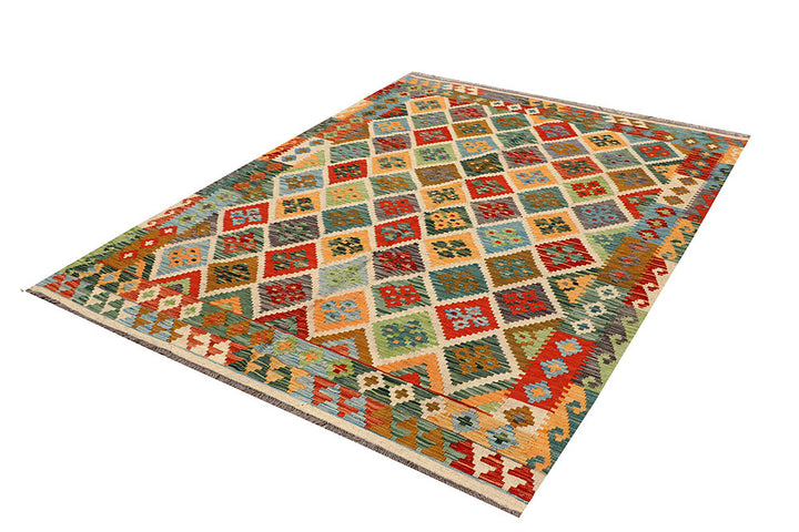 Multi Colored Kilim 5' 10 x 7' 9 - No. 66884 - ALRUG Rug Store