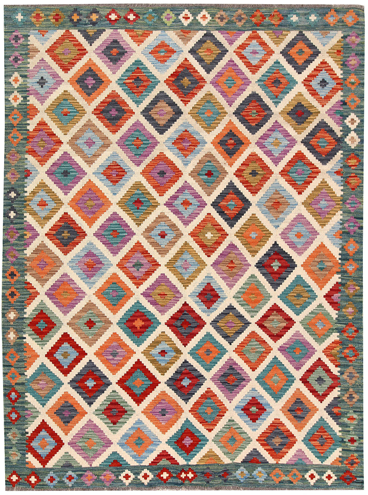 Multi Colored Kilim 5' 9 x 7' 10 - No. 66885 - ALRUG Rug Store