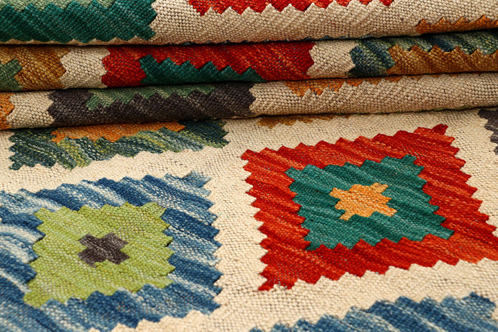 Multi Colored Kilim 5' 8 x 7' 10 - No. 66886 - ALRUG Rug Store