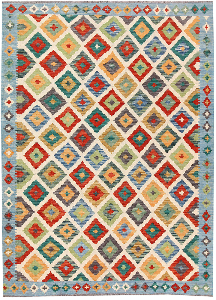 Multi Colored Kilim 5' 8 x 7' 10 - No. 66886 - ALRUG Rug Store