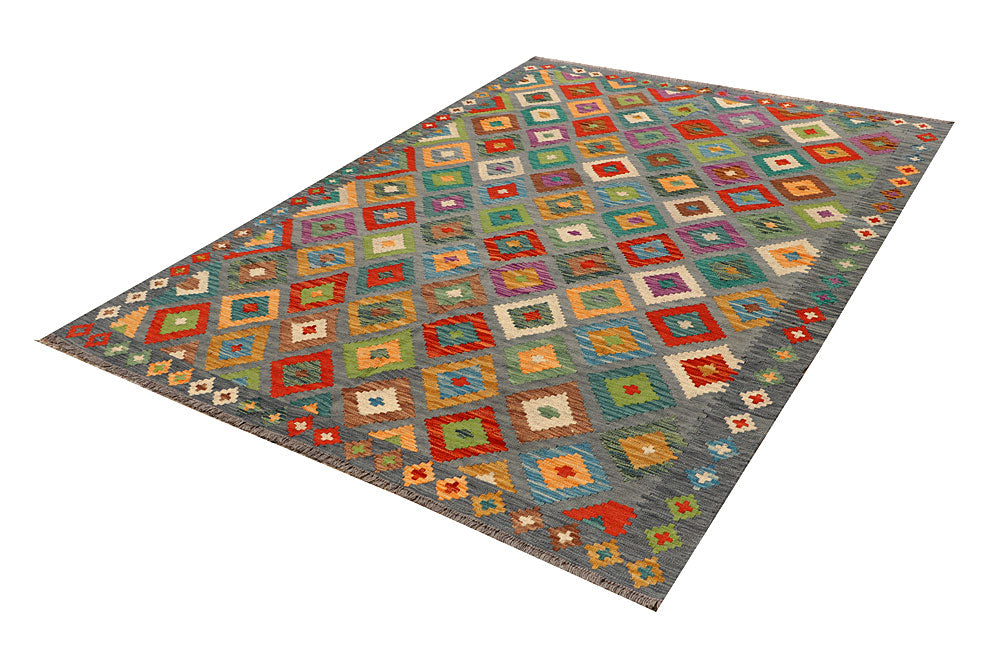 Multi Colored Kilim 5' 9 x 7' 10 - No. 66887 - ALRUG Rug Store