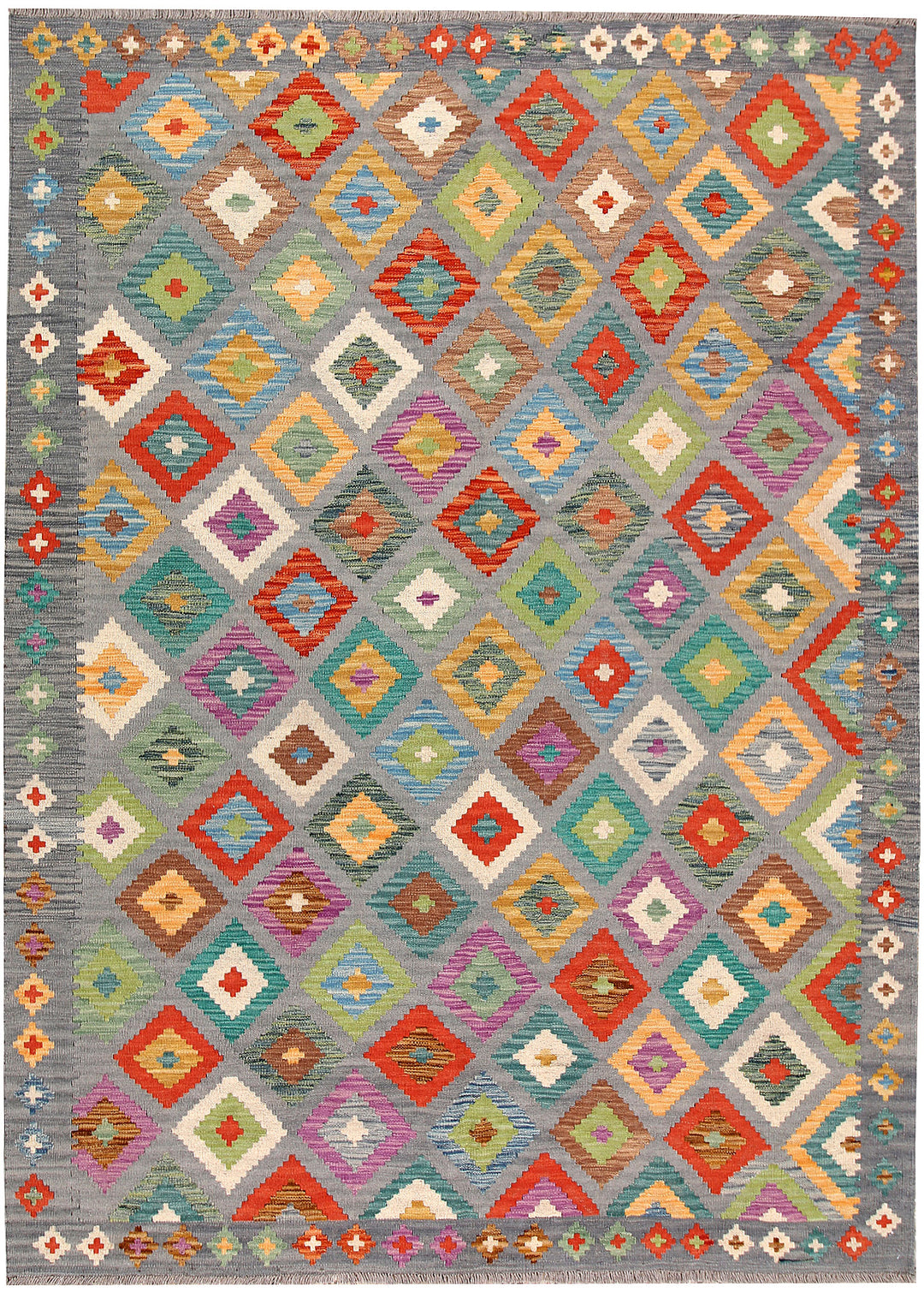 Multi Colored Kilim 5' 9 x 7' 10 - No. 66887 - ALRUG Rug Store