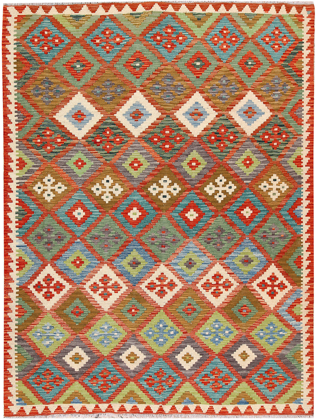 Multi Colored Kilim 6' x 7' 11 - No. 66888 - ALRUG Rug Store