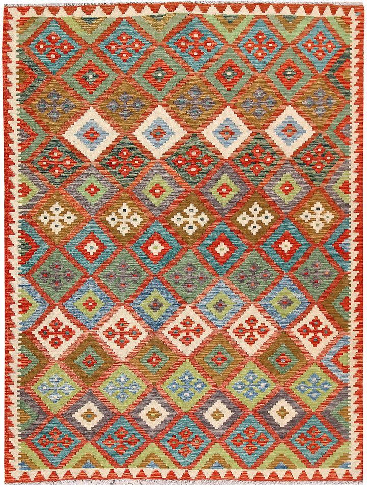 Multi Colored Kilim 6' x 7' 11 - No. 66888 - ALRUG Rug Store
