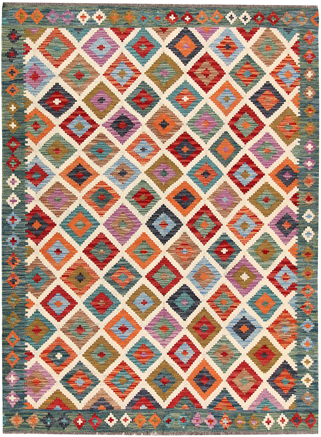 Multi Colored Kilim 5' 8 x 7' 10 - No. 66889 - ALRUG Rug Store