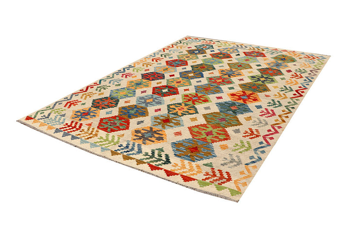 Multi Colored Kilim 5' 6 x 8' - No. 66890 - ALRUG Rug Store
