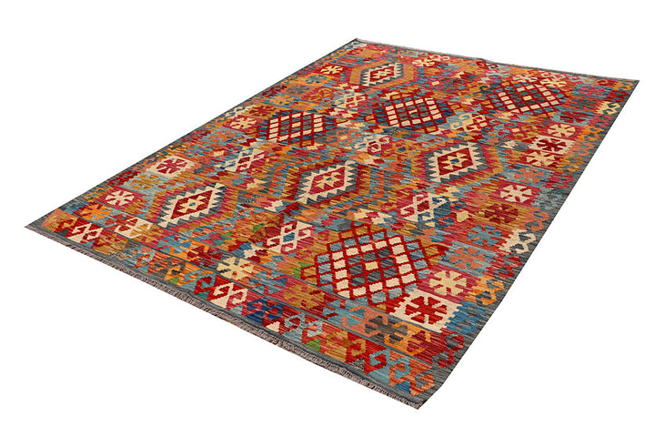 Multi Colored Kilim 5' 9 x 7' 8 - No. 66891 - ALRUG Rug Store
