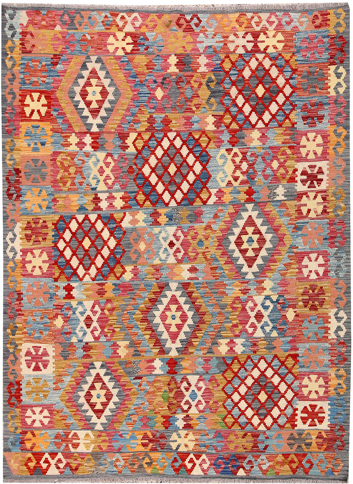 Multi Colored Kilim 5' 9 x 7' 8 - No. 66891 - ALRUG Rug Store