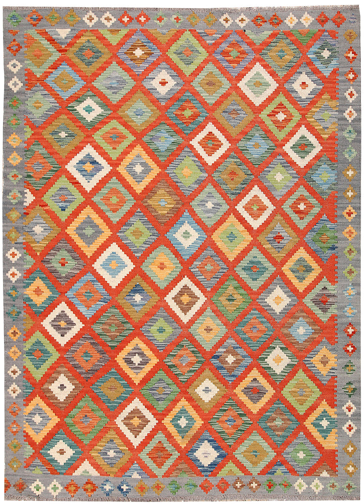 Multi Colored Kilim 5' 8 x 7' 9 - No. 66892 - ALRUG Rug Store