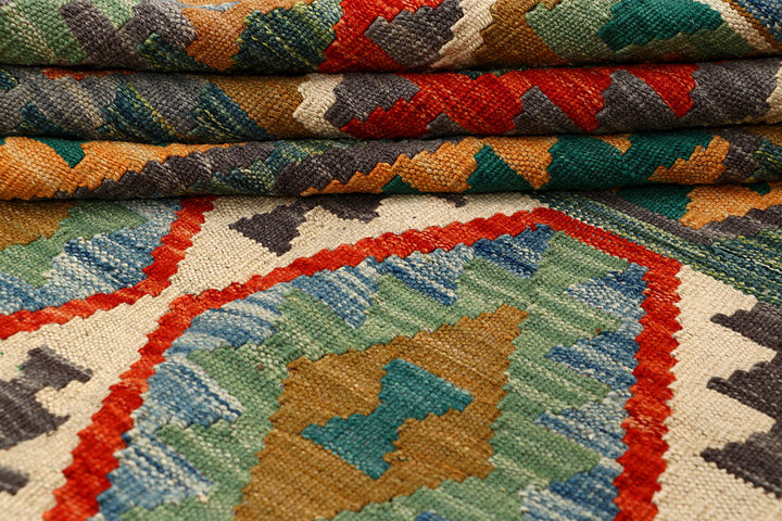 Multi Colored Kilim 6' x 8' - No. 66894 - ALRUG Rug Store