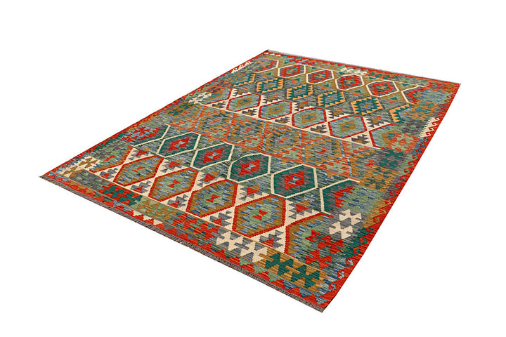 Multi Colored Kilim 6' x 8' - No. 66894 - ALRUG Rug Store