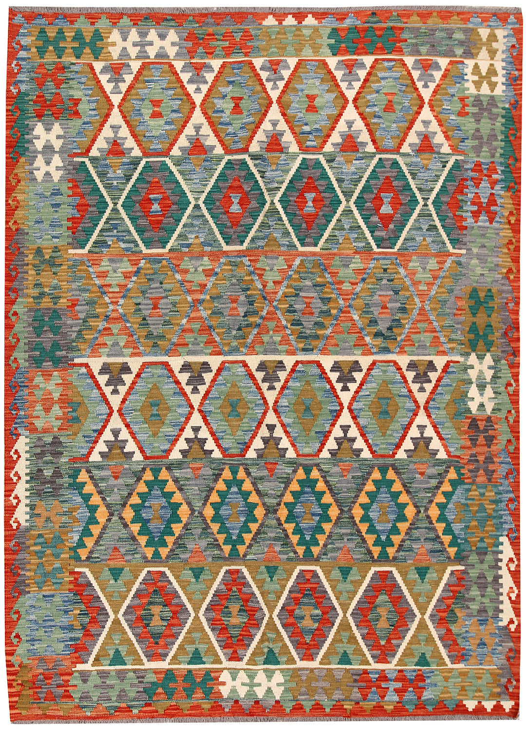 Multi Colored Kilim 6' x 8' - No. 66894 - ALRUG Rug Store