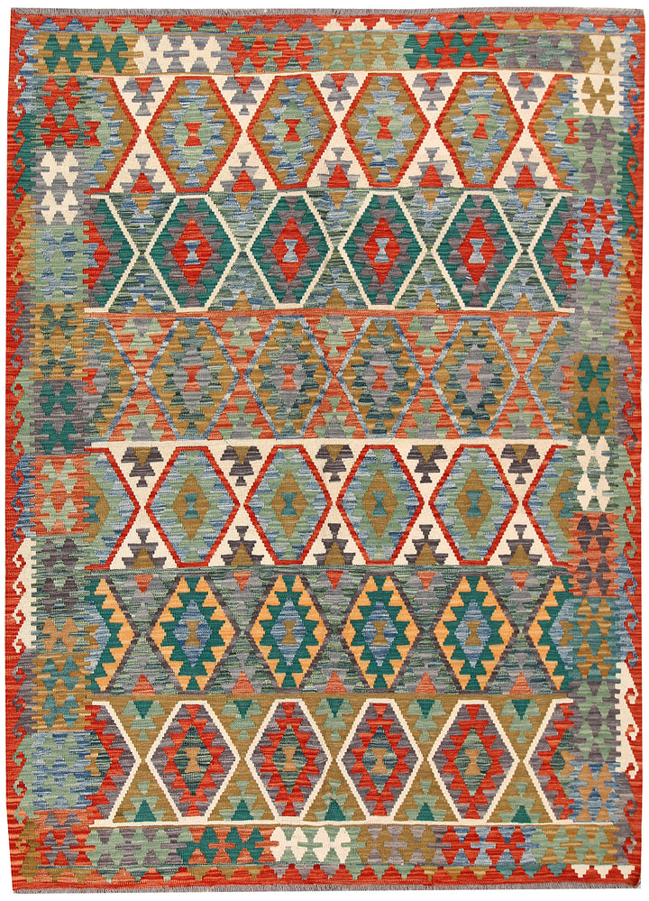Multi Colored Kilim 6' x 8' - No. 66894 - ALRUG Rug Store