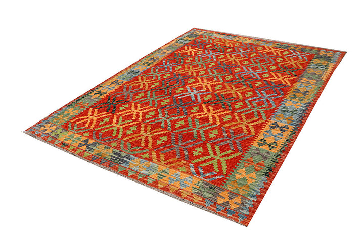 Multi Colored Kilim 5' 8 x 7' 8 - No. 66896 - ALRUG Rug Store