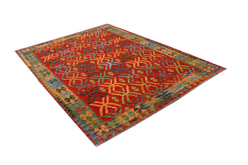 Multi Colored Kilim 5' 8 x 7' 8 - No. 66896 - ALRUG Rug Store