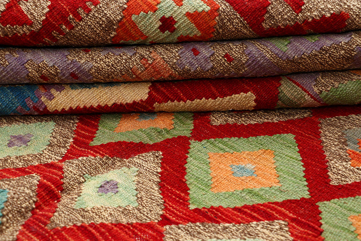 Multi Colored Kilim 5' 10 x 8' 1 - No. 66898 - ALRUG Rug Store