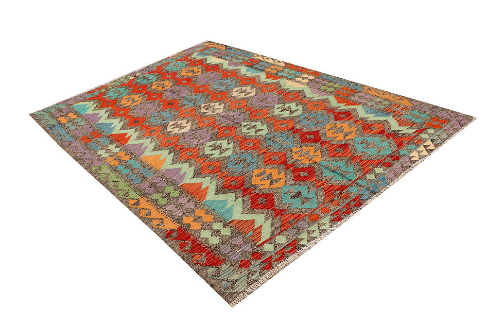Multi Colored Kilim 5' 9 x 7' 11 - No. 66900 - ALRUG Rug Store