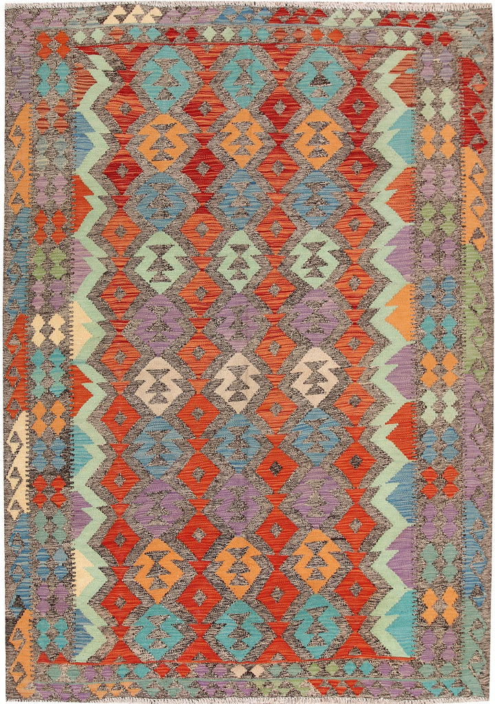 Multi Colored Kilim 5' 9 x 7' 11 - No. 66900 - ALRUG Rug Store