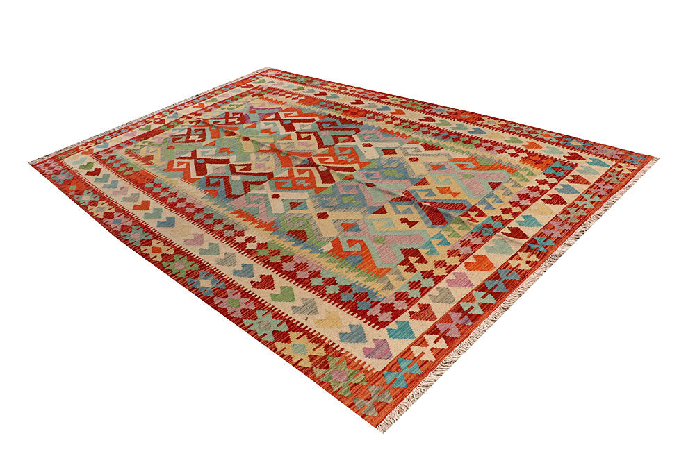 Multi Colored Kilim 6' 7 x 9' 8 - No. 66902 - ALRUG Rug Store