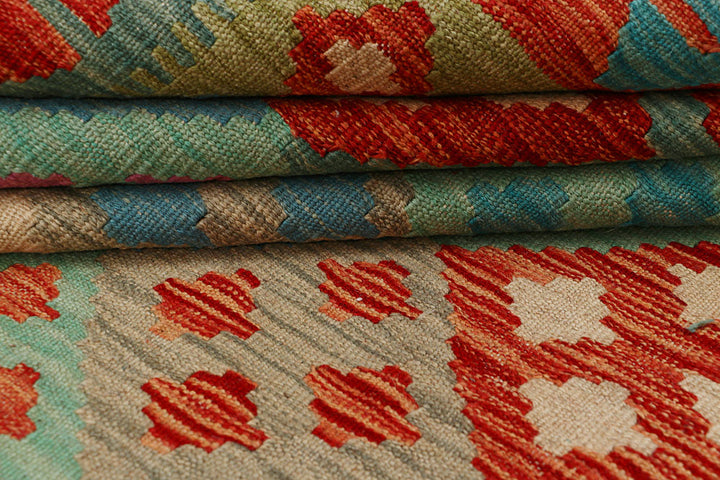 Multi Colored Kilim 6' 8 x 9' 8 - No. 66903 - ALRUG Rug Store