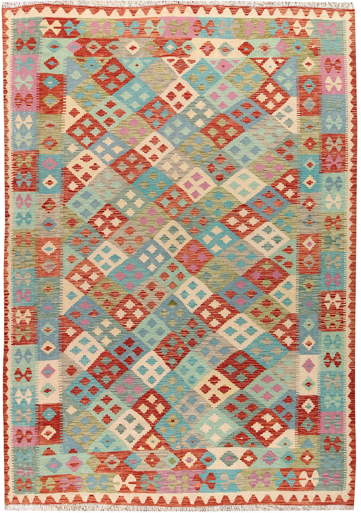 Multi Colored Kilim 6' 8 x 9' 8 - No. 66903 - ALRUG Rug Store