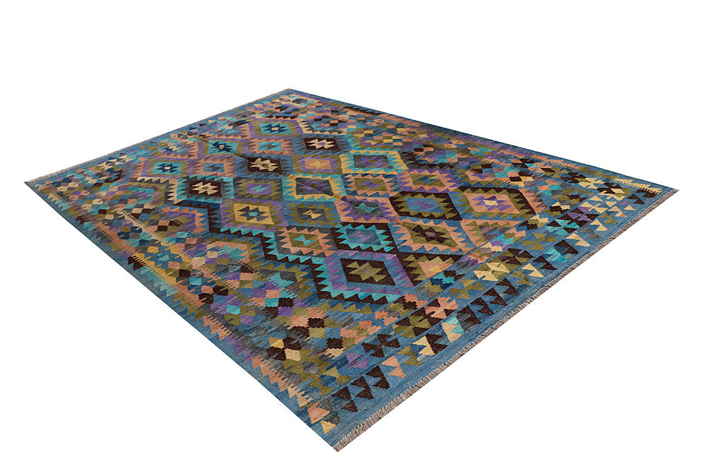 Multi Colored Kilim 6' 9 x 9' 6 - No. 66904 - ALRUG Rug Store