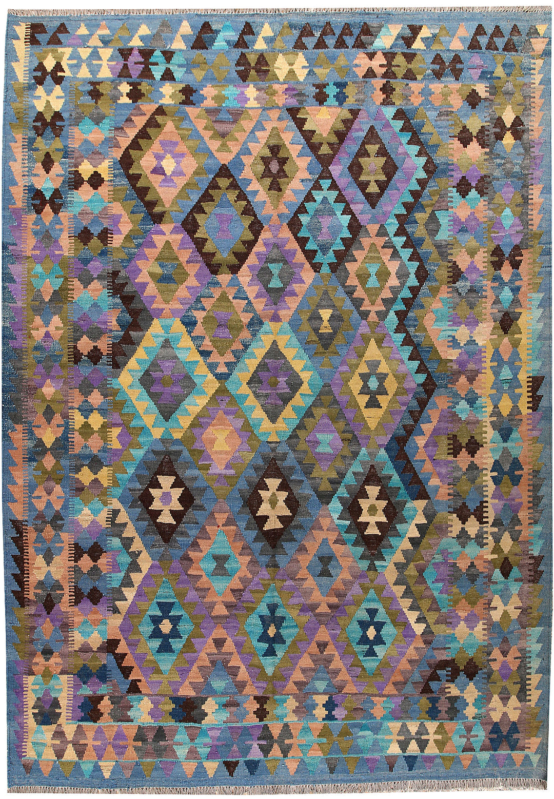 Multi Colored Kilim 6' 9 x 9' 6 - No. 66904 - ALRUG Rug Store