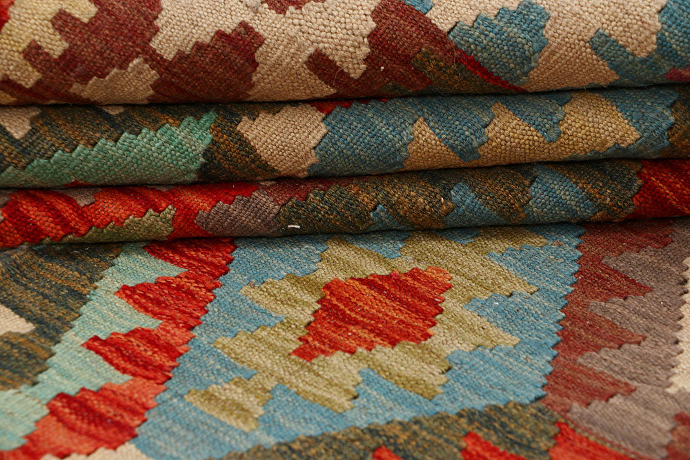 Multi Colored Kilim 6' 4 x 9' 8 - No. 66905 - ALRUG Rug Store