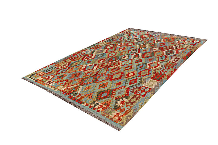 Multi Colored Kilim 6' 4 x 9' 8 - No. 66905 - ALRUG Rug Store