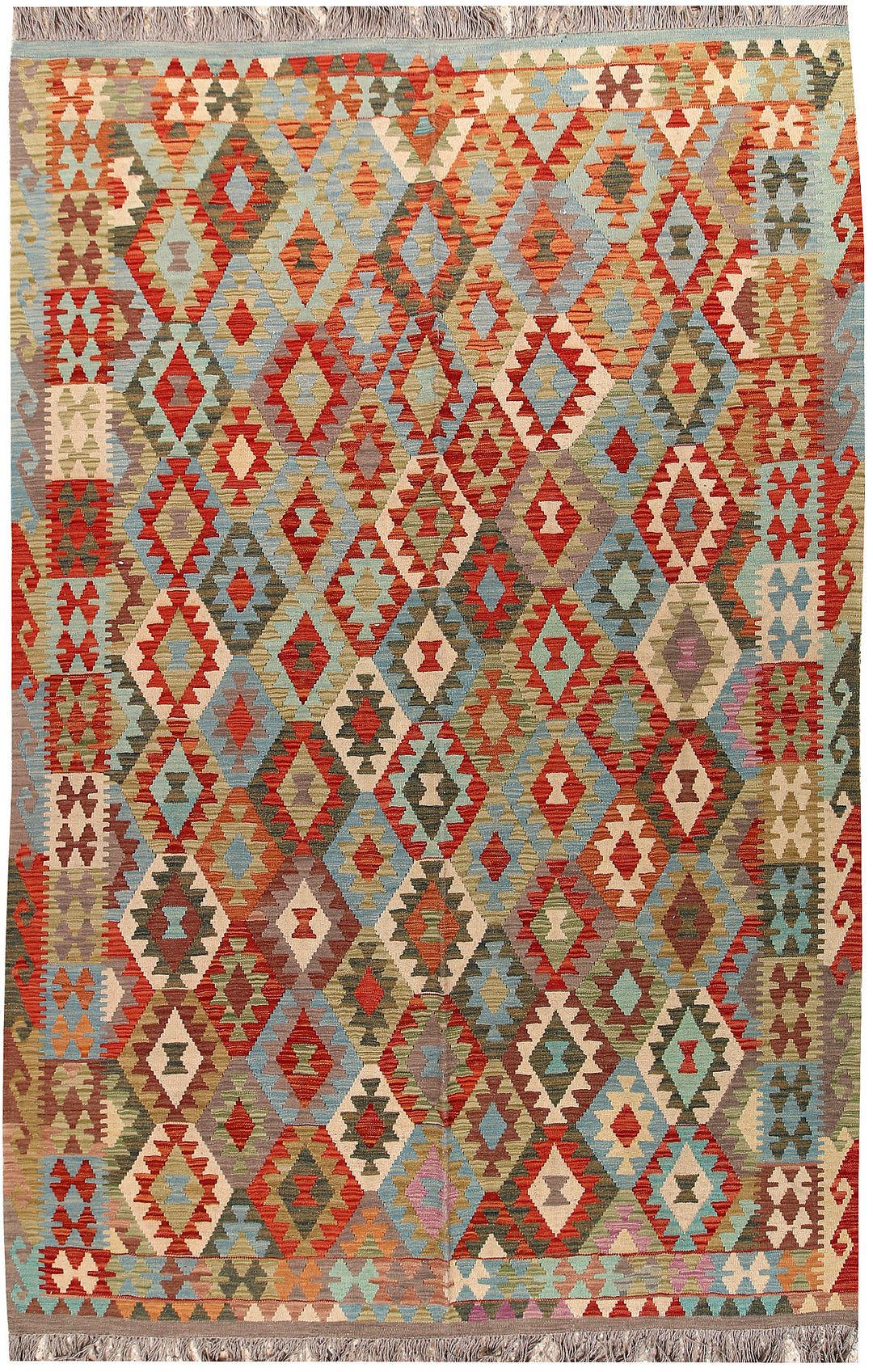 Multi Colored Kilim 6' 4 x 9' 8 - No. 66905 - ALRUG Rug Store