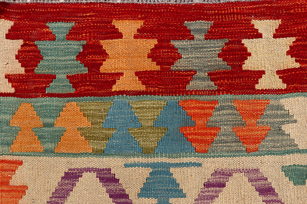 Multi Colored Kilim 6' 4 x 9' 7 - No. 66907 - ALRUG Rug Store