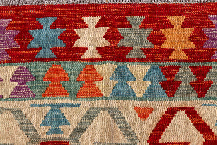 Multi Colored Kilim 6' 4 x 9' 7 - No. 66907 - ALRUG Rug Store