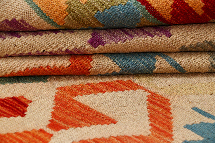 Multi Colored Kilim 6' 4 x 9' 7 - No. 66907 - ALRUG Rug Store