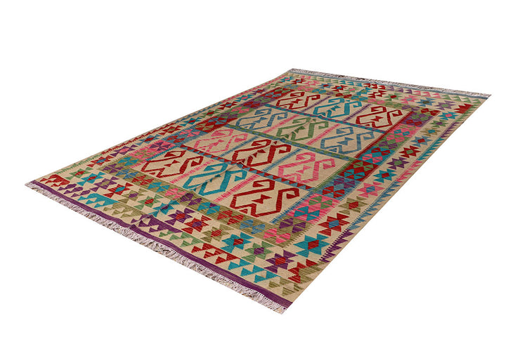 Multi Colored Kilim 6' 7 x 9' 7 - No. 66908 - ALRUG Rug Store