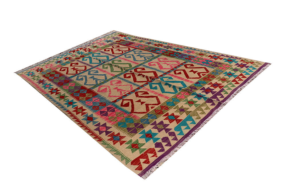 Multi Colored Kilim 6' 7 x 9' 7 - No. 66908 - ALRUG Rug Store