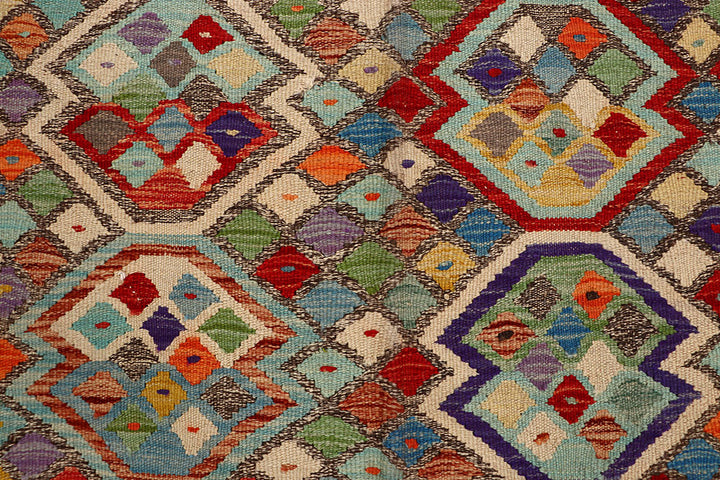 Multi Colored Kilim 6' 6 x 9' 8 - No. 66909 - ALRUG Rug Store