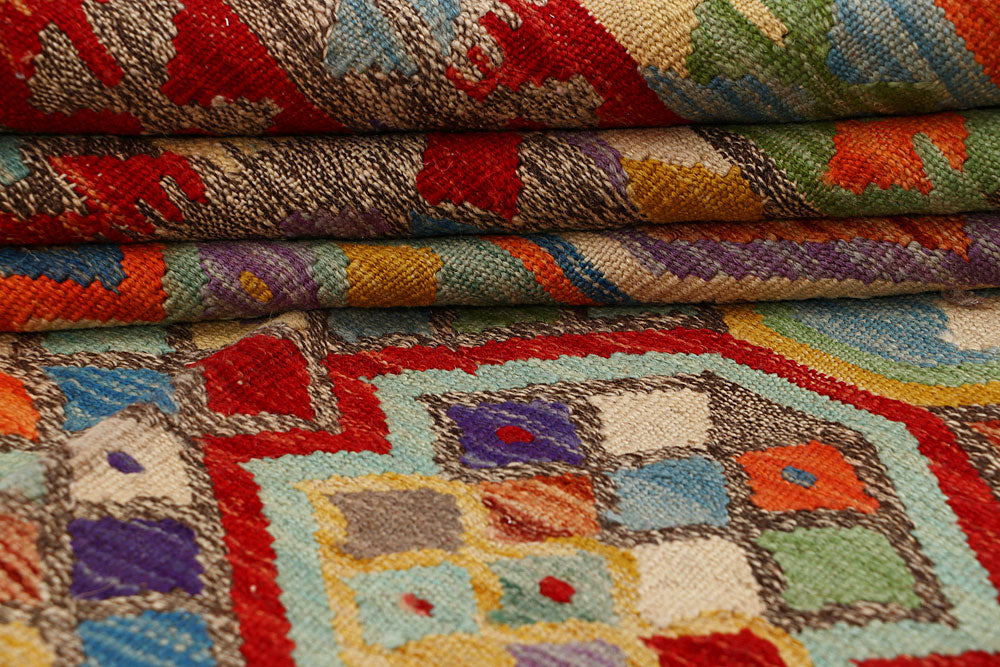 Multi Colored Kilim 6' 6 x 9' 8 - No. 66909 - ALRUG Rug Store