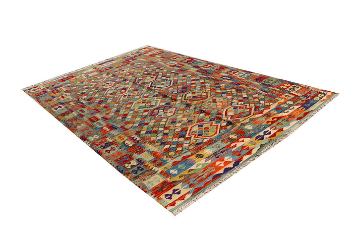 Multi Colored Kilim 6' 6 x 9' 8 - No. 66909 - ALRUG Rug Store