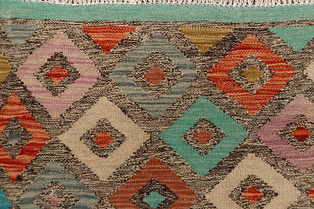 Multi Colored Kilim 6' 5 x 9' 7 - No. 66910 - ALRUG Rug Store