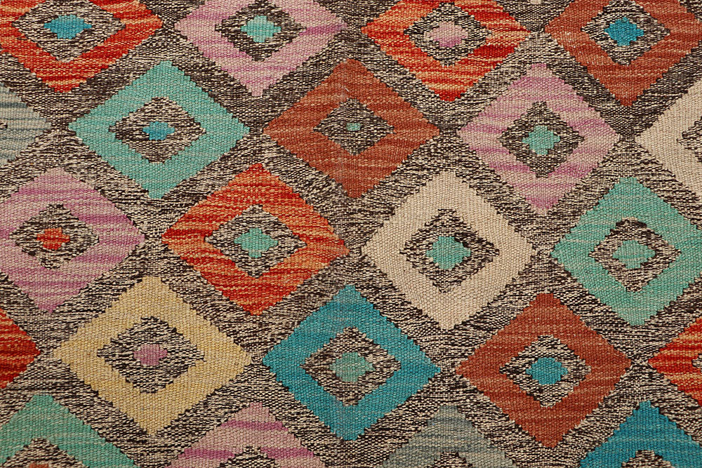 Multi Colored Kilim 6' 5 x 9' 7 - No. 66910 - ALRUG Rug Store