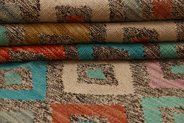 Multi Colored Kilim 6' 5 x 9' 7 - No. 66910 - ALRUG Rug Store