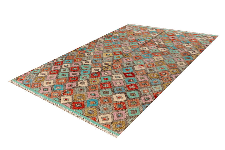 Multi Colored Kilim 6' 5 x 9' 7 - No. 66910 - ALRUG Rug Store