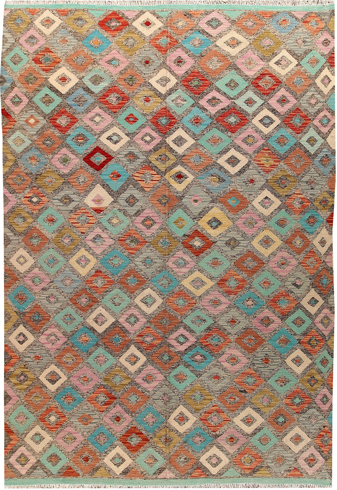Multi Colored Kilim 6' 5 x 9' 7 - No. 66910 - ALRUG Rug Store