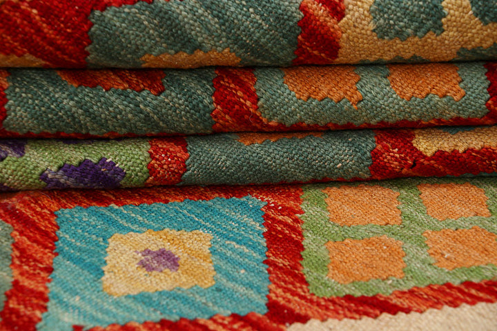 Multi Colored Kilim 6' 8 x 9' 4 - No. 66911 - ALRUG Rug Store