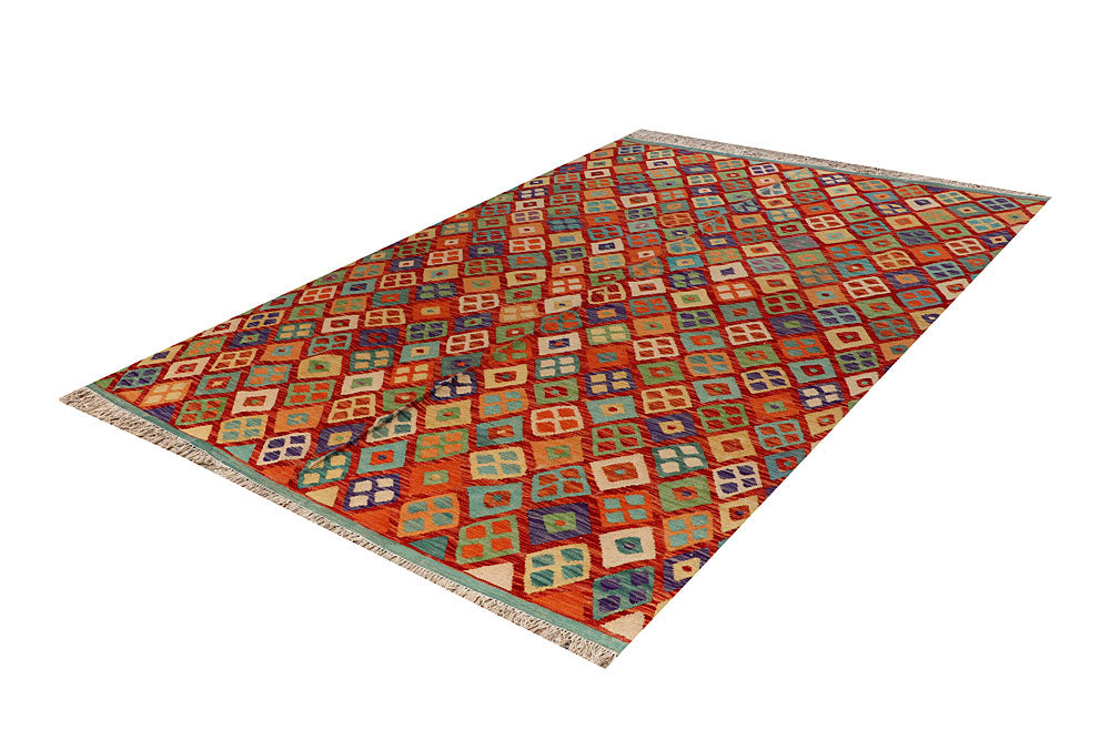 Multi Colored Kilim 6' 8 x 9' 4 - No. 66911 - ALRUG Rug Store