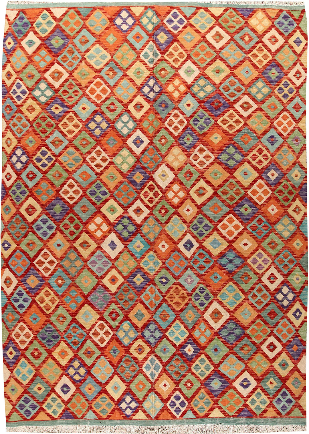 Multi Colored Kilim 6' 8 x 9' 4 - No. 66911 - ALRUG Rug Store