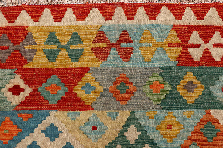 Multi Colored Kilim 6' 8 x 9' 8 - No. 66912 - ALRUG Rug Store